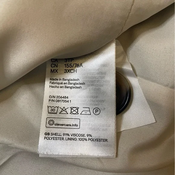 H&M size XXXS olive green blazer - Picture 5 of 7